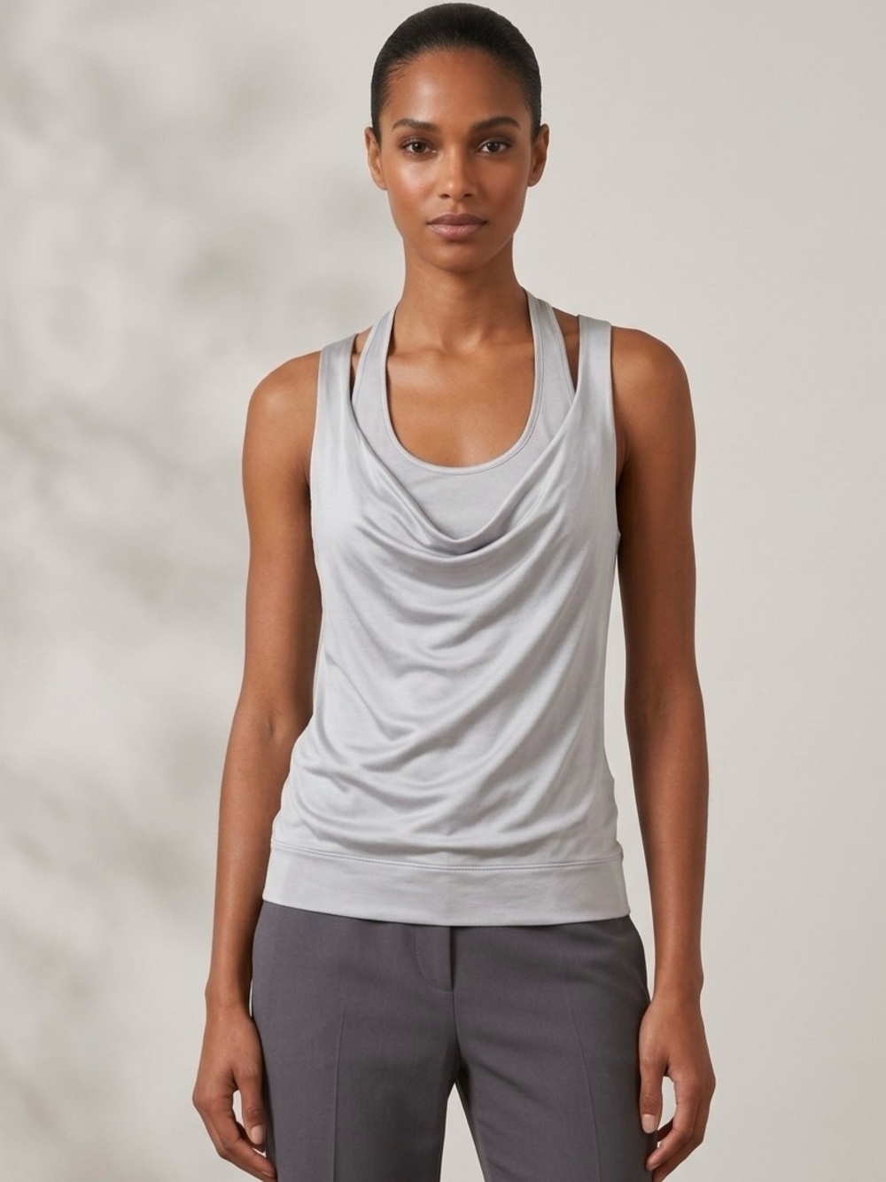 Giorgio Armani A/X Exchange Silk Blend Layed Sleeveless Top Ties Tank Minimalist